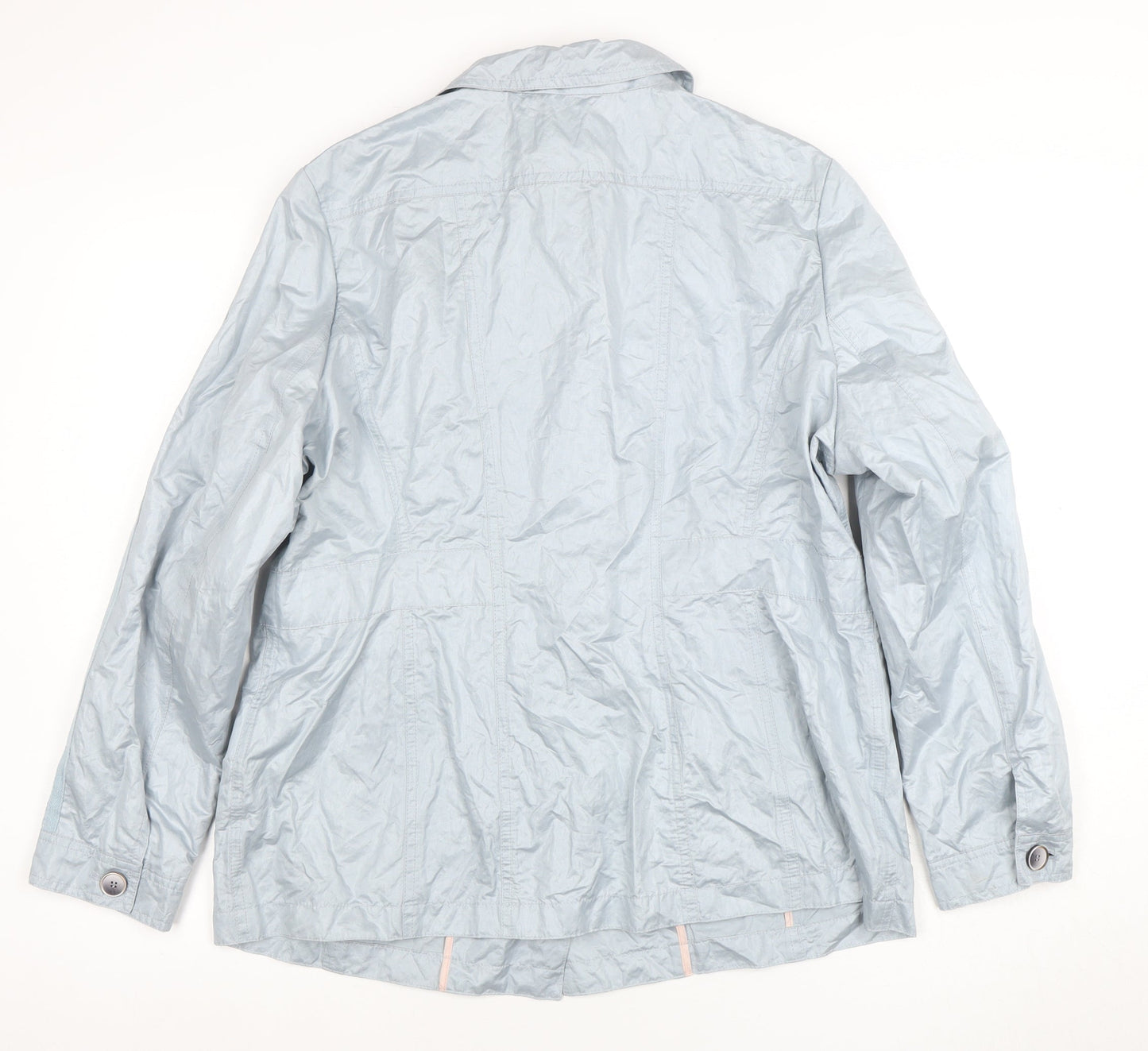 White Label Women's Grey Cotton Blend Mid-Length Casual Jacket Size 24