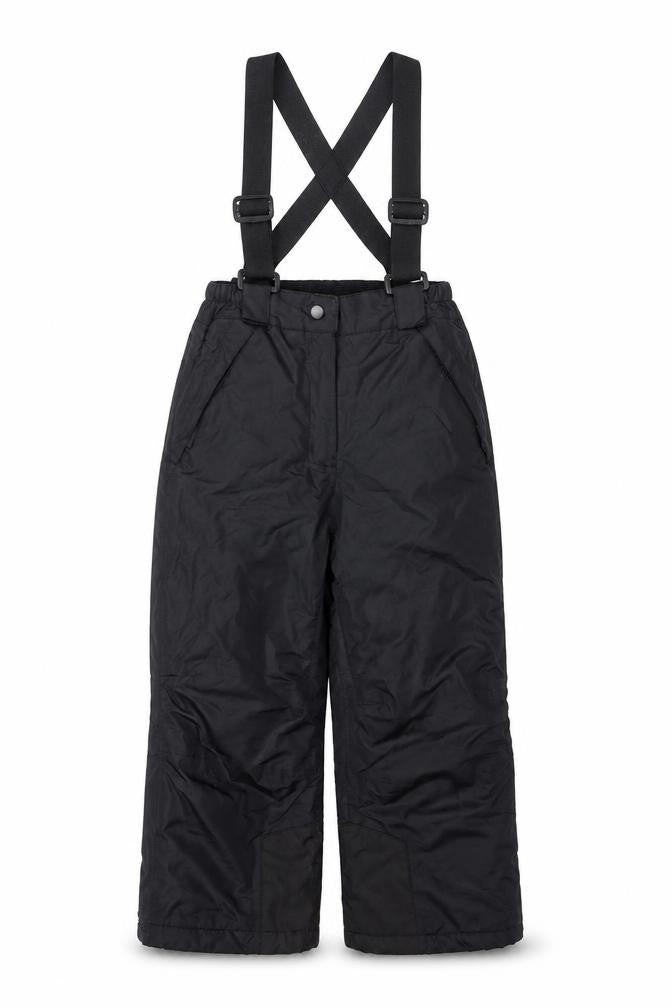 Crane Boys Black 5-6 Years Waterproof Snow Pants with Adjustable Straps