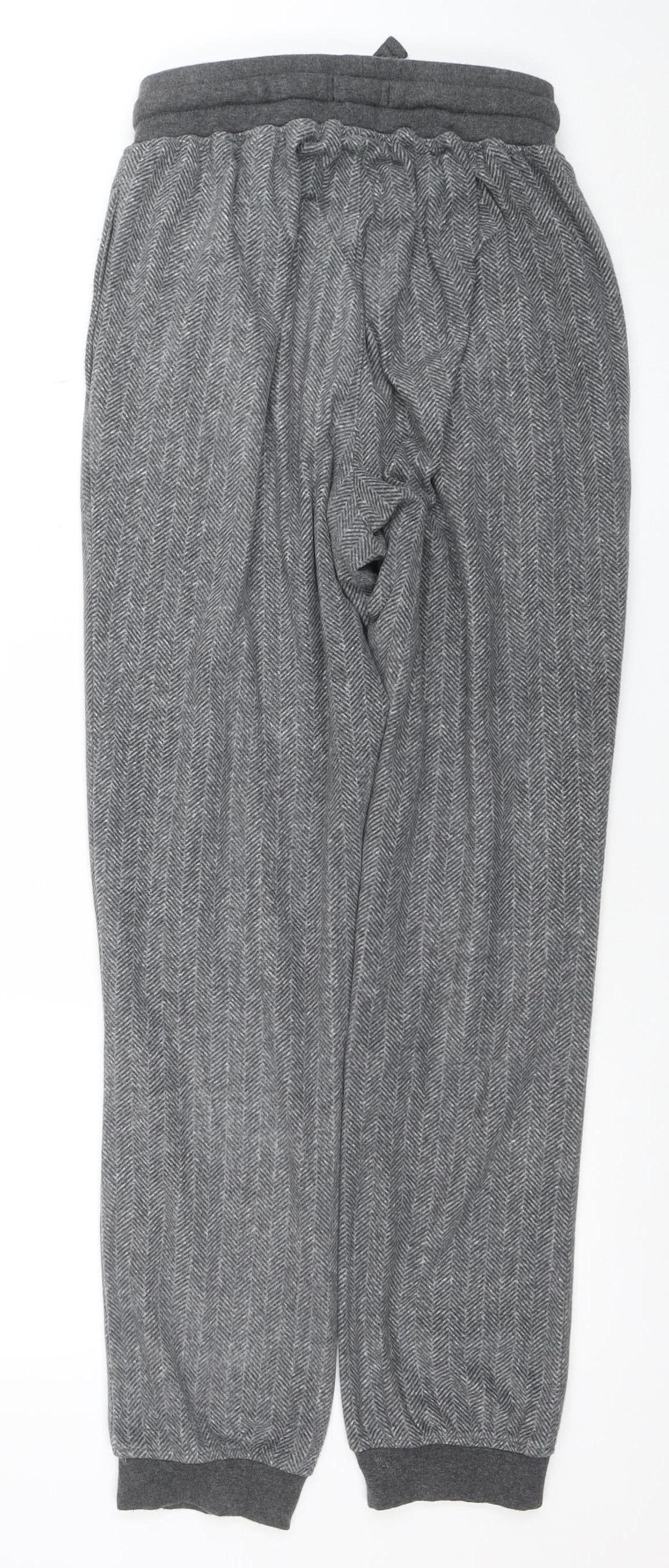 Next Women Grey Herringbone Jogger Trousers XS Regular Fit