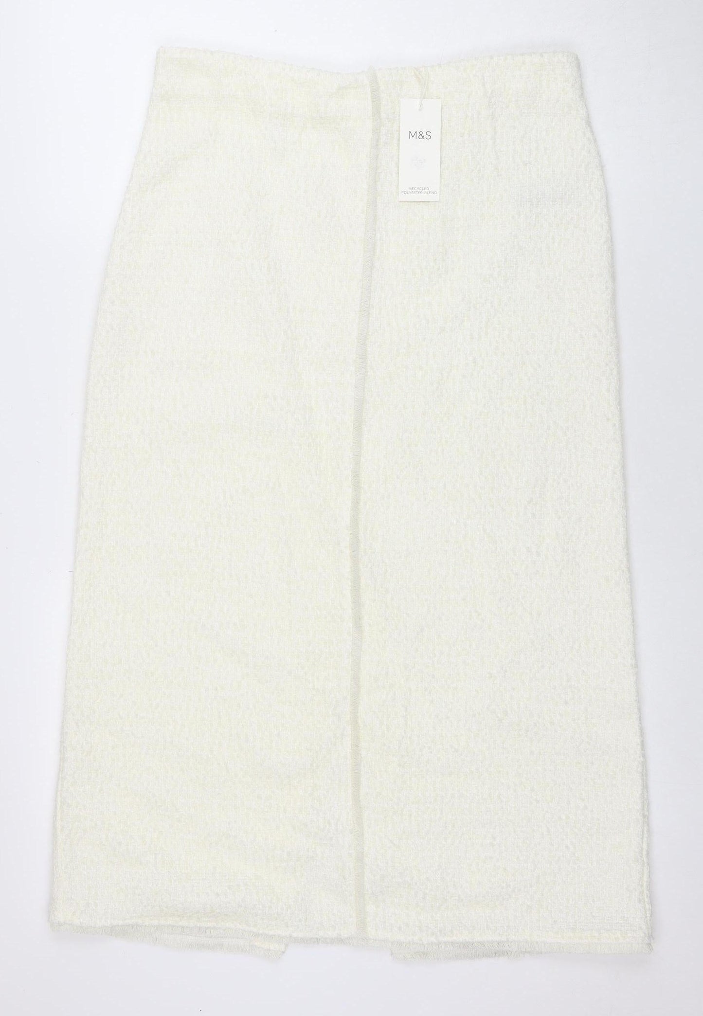 Marks and Spencer Women’s Ivory Knit Midi Pencil Skirt Size 14