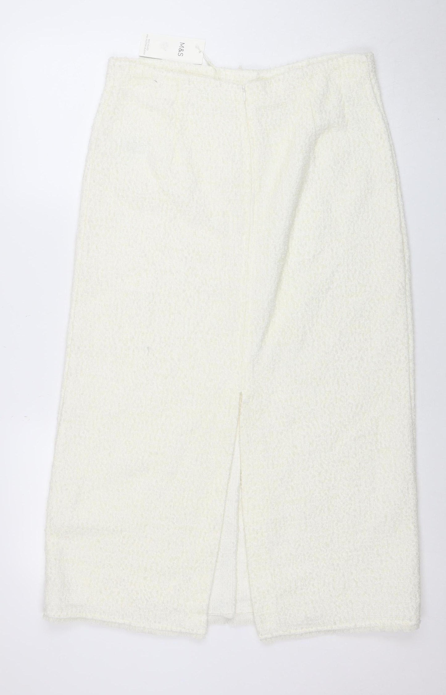 Marks and Spencer Women’s Ivory Knit Midi Pencil Skirt Size 14