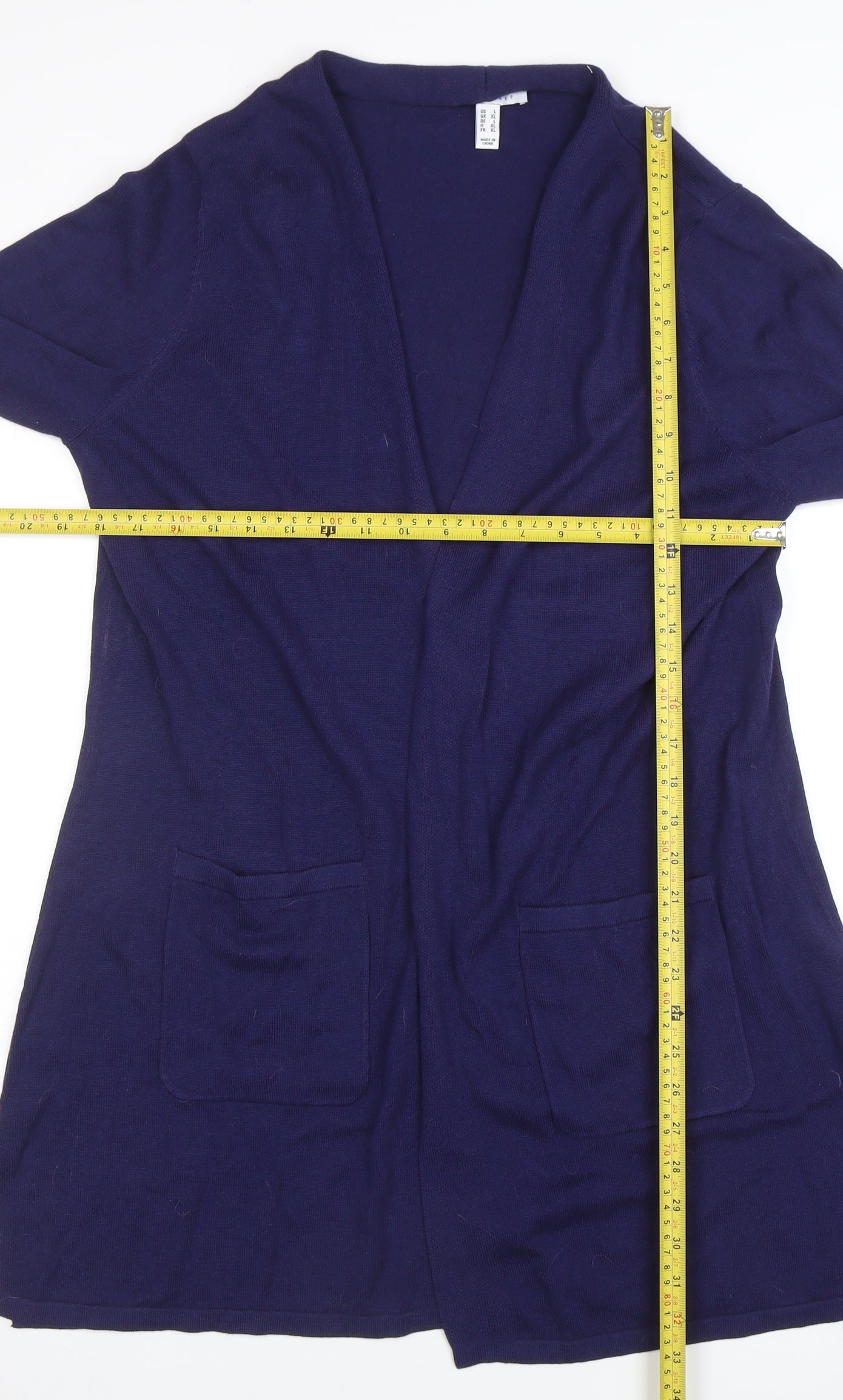 Isaac Mizrahi Live Women’s Blue XL Long Sleeve Open Cardigan
