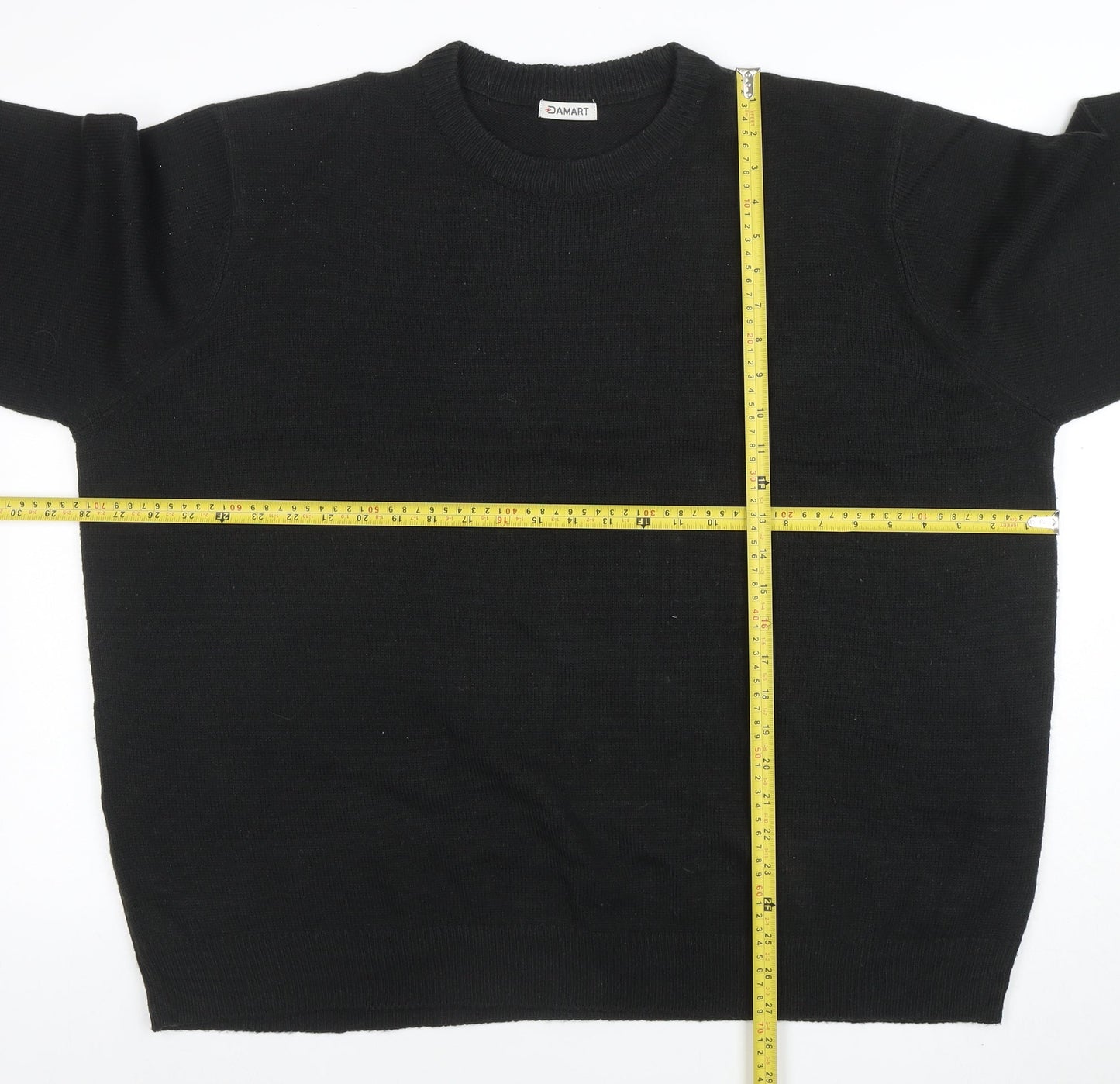 Damart Men's Black 2XL Crew Neck Acrylic Knit Jumper