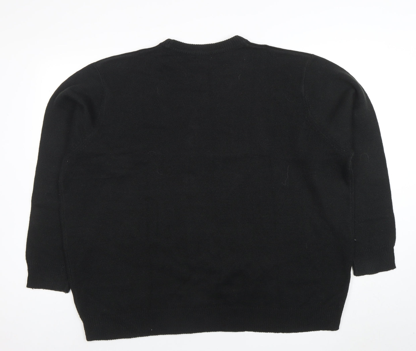Damart Men's Black 2XL Crew Neck Acrylic Knit Jumper