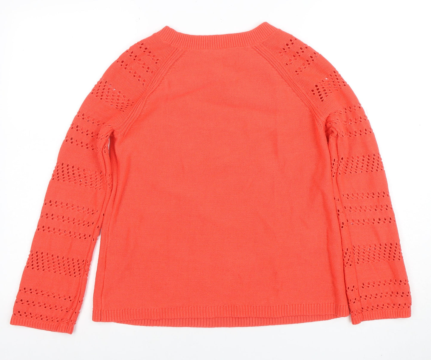 GAP Women's Coral Cotton Crew Neck Jumper Size S Long Sleeve