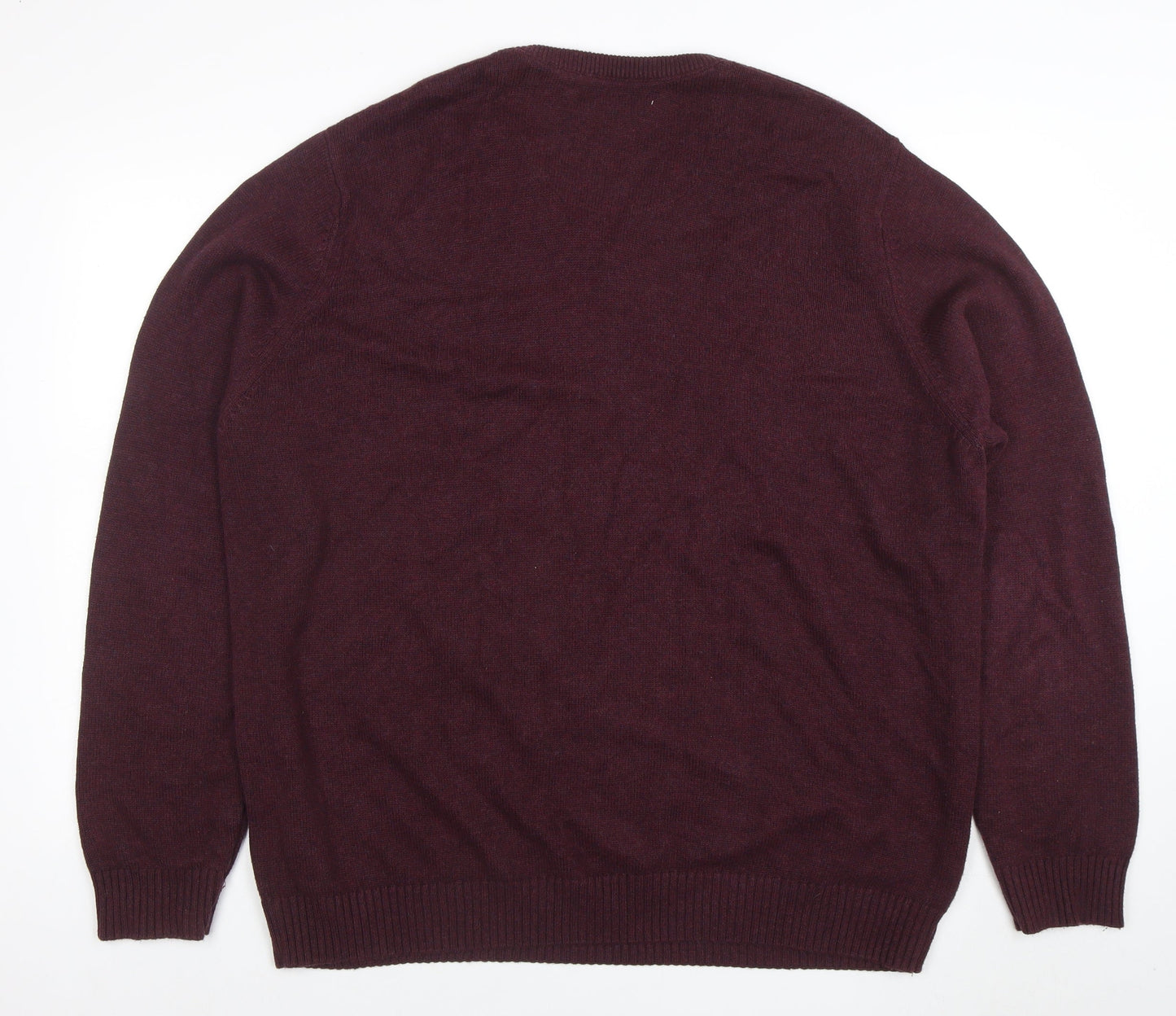 Maine New England Men's Brown 2XL V-Neck Cotton Wool Jumper