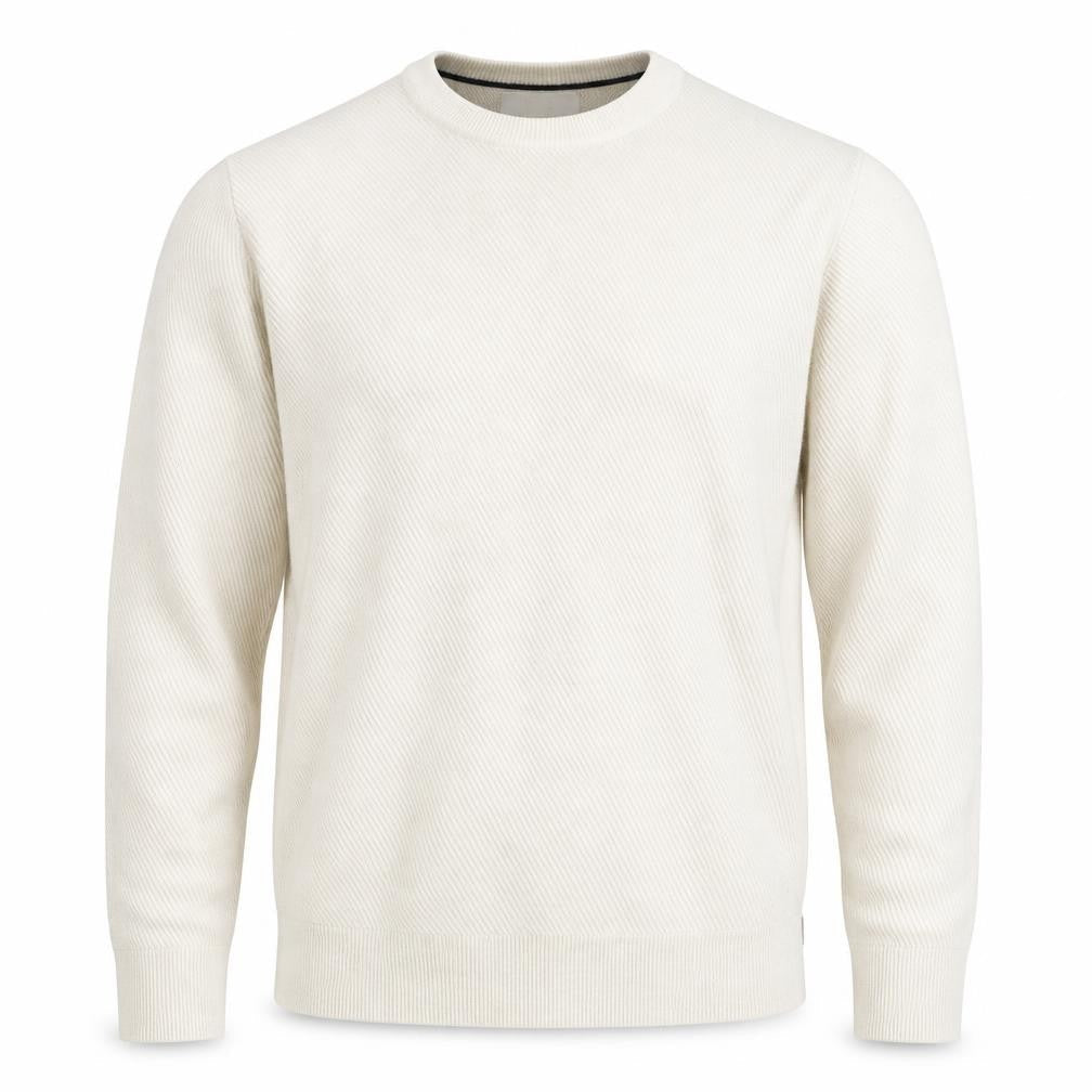 Marks & Spencer Men's Beige Cotton Blend Crew Neck Jumper M