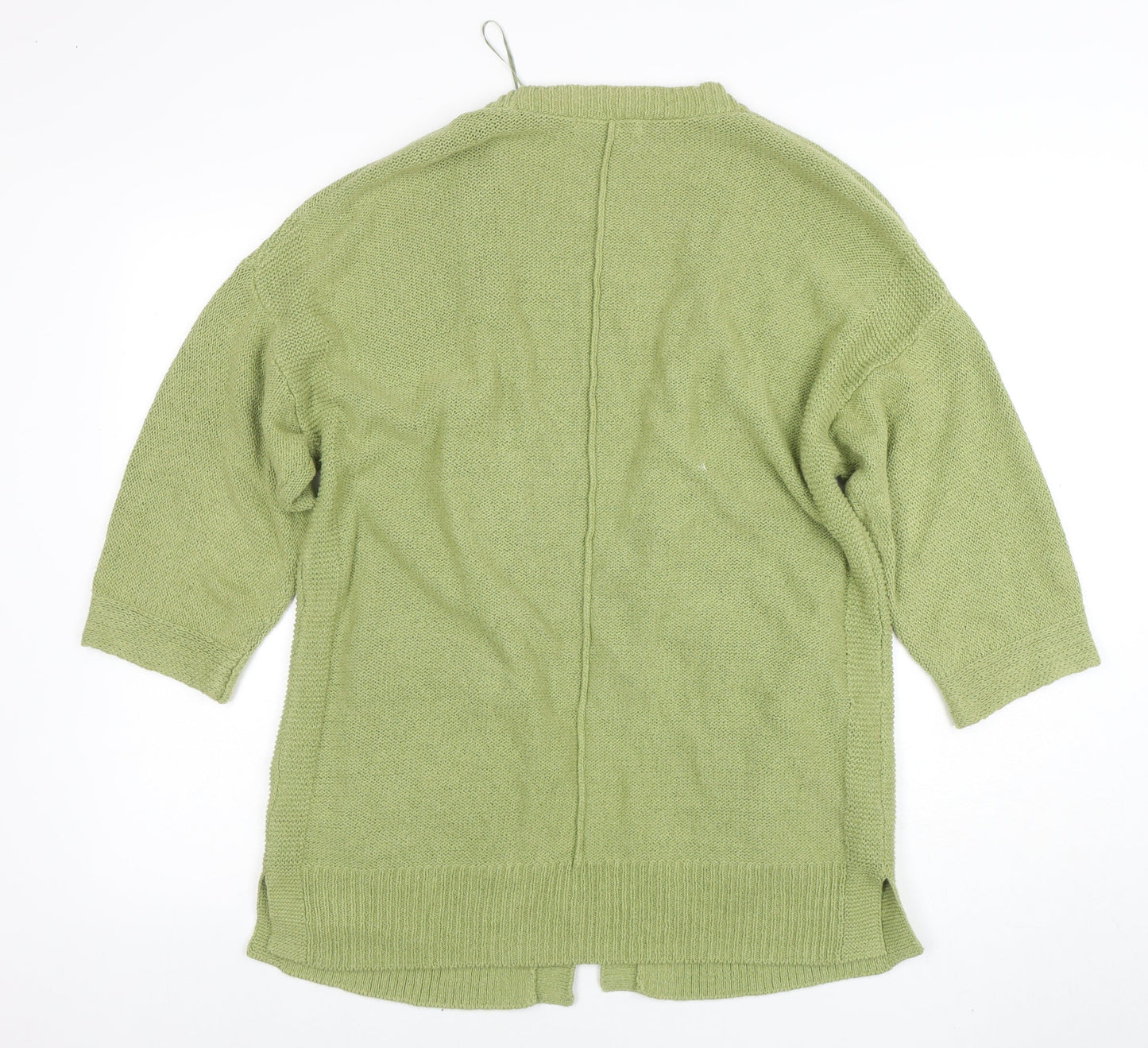 White Stuff Women's Green Cotton Linen Cardigan UK 14 V-Neck Relaxed Fit