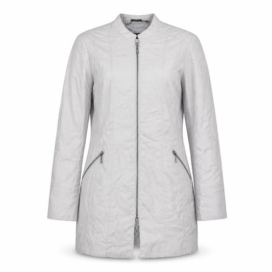 Marks & Spencer Women’s Grey Linen Blend Long Zip Coat UK 12