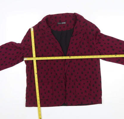 Back view of Atmosphere Women’s Red Animal Print Polyester Blazer, size UK 14