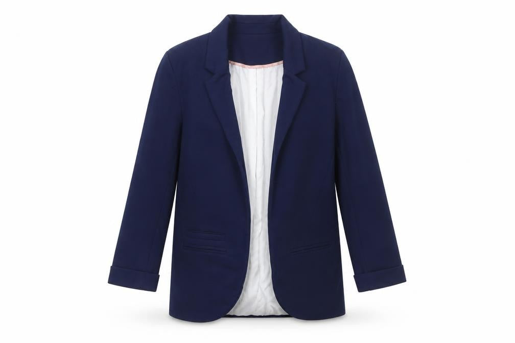 Topshop Women Blue Regular Fit Notch Lapel Blazer Size 10