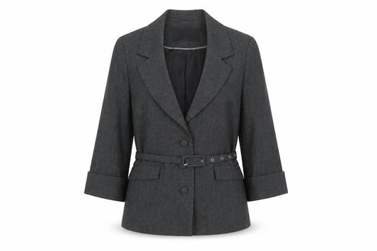 Atmosphere Women's Grey Belted Blazer Size 12 Tailored Work Jacket