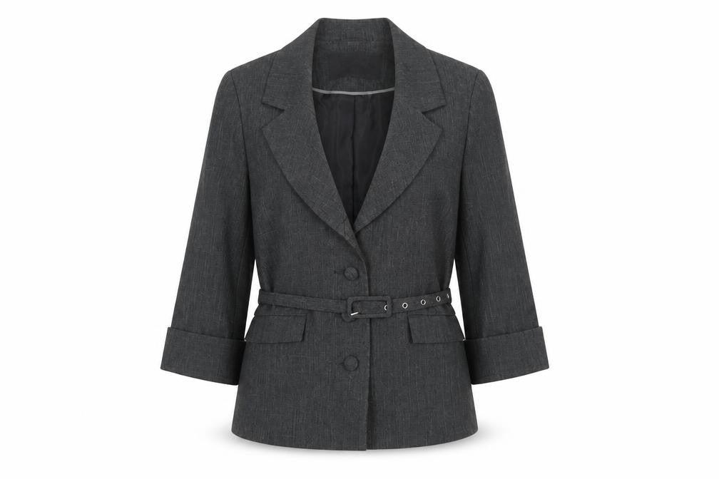 Atmosphere Women's Grey Belted Blazer Size 12 Tailored Work Jacket