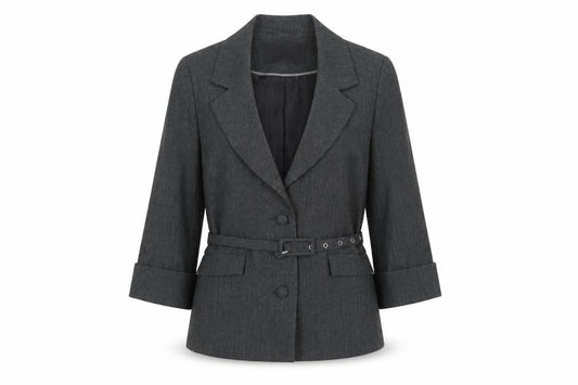 Atmosphere Women's Grey Belted Blazer Size 12 Tailored Work Jacket