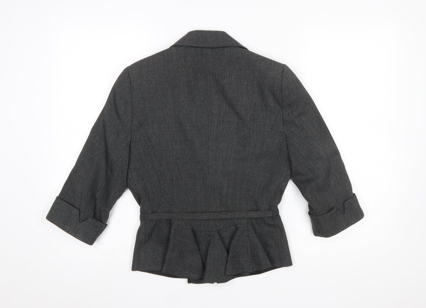 Atmosphere Women's Grey Belted Blazer Size 12 Tailored Work Jacket