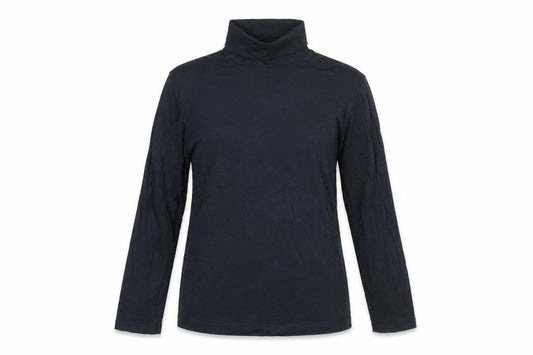 Rock & Rock Women's Black Cotton Roll Neck Long Sleeve Top Size L