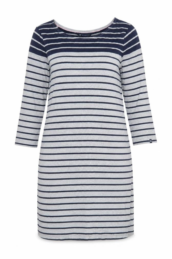 Crew Clothing Women Blue Striped Cotton T-Shirt Dress Size 16