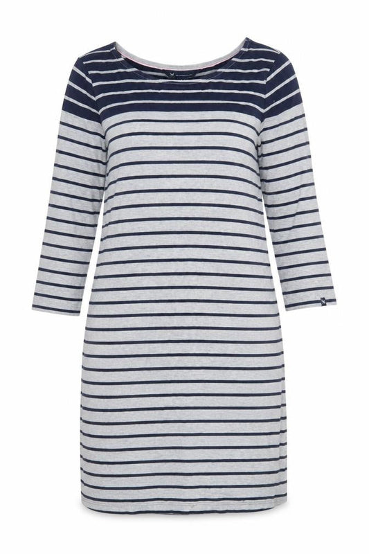 Crew Clothing Women Blue Striped Cotton T-Shirt Dress Size 16