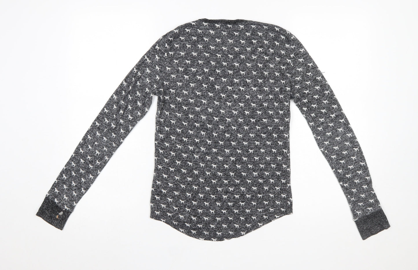 Victoria's Secret Women Grey XS Long Sleeve Animal Print Pyjama Top