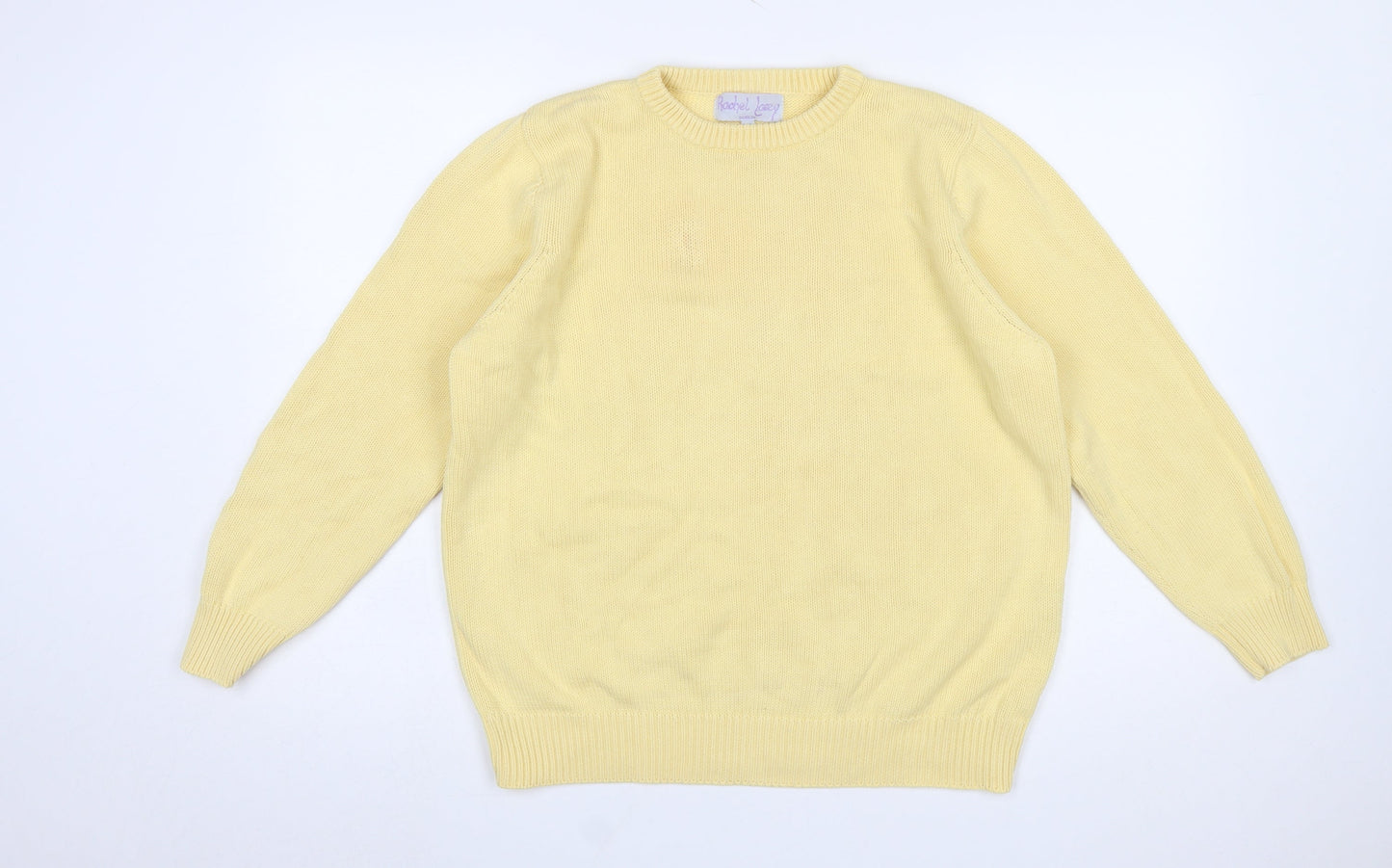 Rachel Lacey Womens Yellow Cotton Crew Neck Jumper Size 16