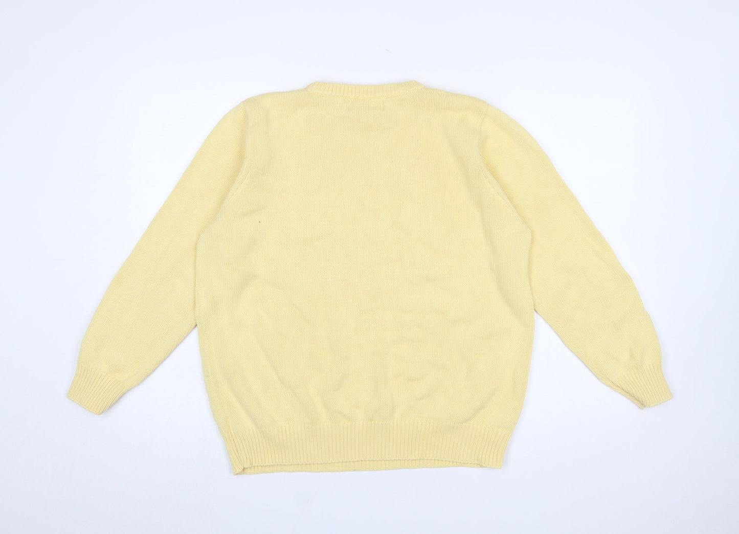 Rachel Lacey Womens Yellow Cotton Crew Neck Jumper Size 16