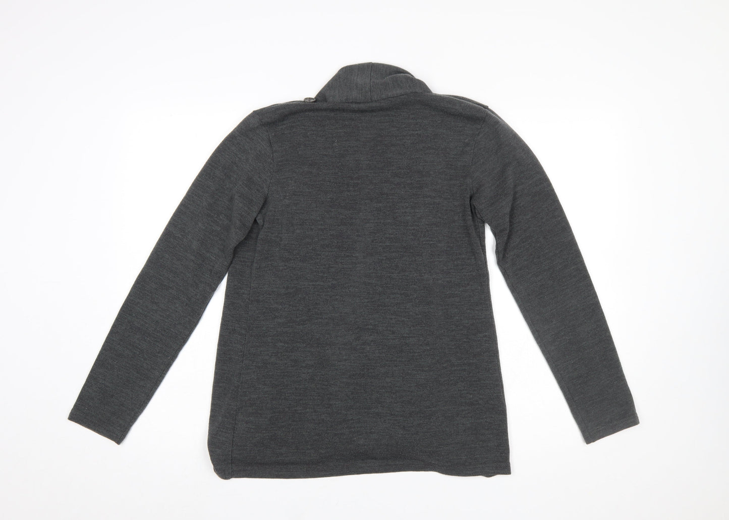 JoJo Maman Bébé Women Grey Long Sleeve Open Knit Cardigan S