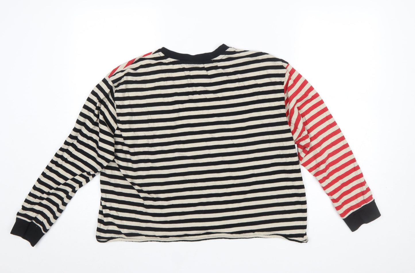 ASOS DESIGN Women’s Multicoloured Striped Long Sleeve Cropped T-Shirt UK 12