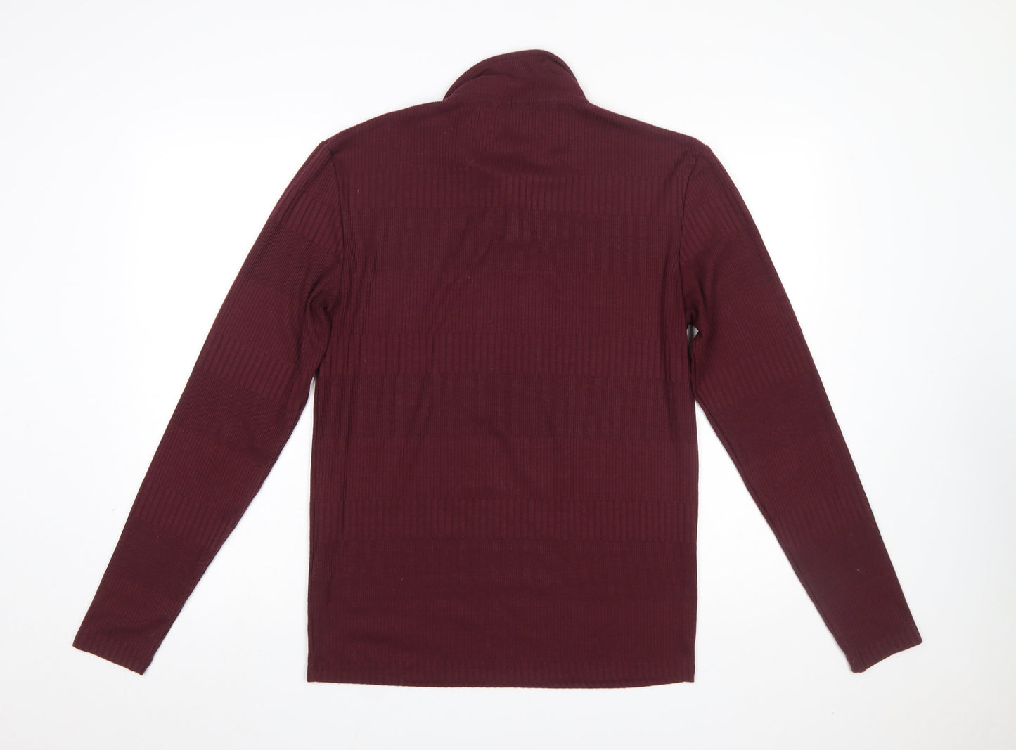 ASOS Design Men's Burgundy Long Sleeve Polo Shirt Size L