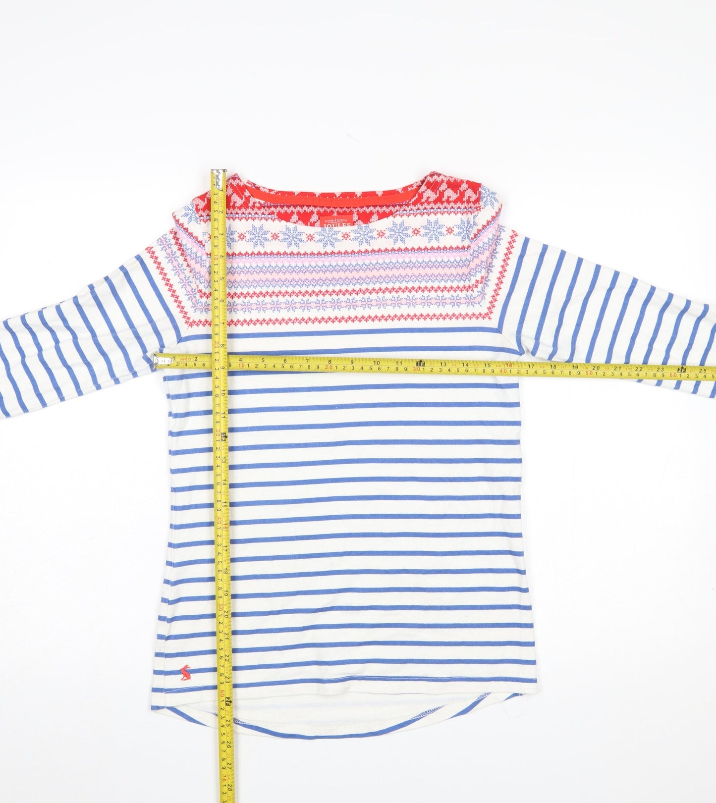 Joules Womens Multicoloured Striped Cotton Long Sleeve Top Size 10