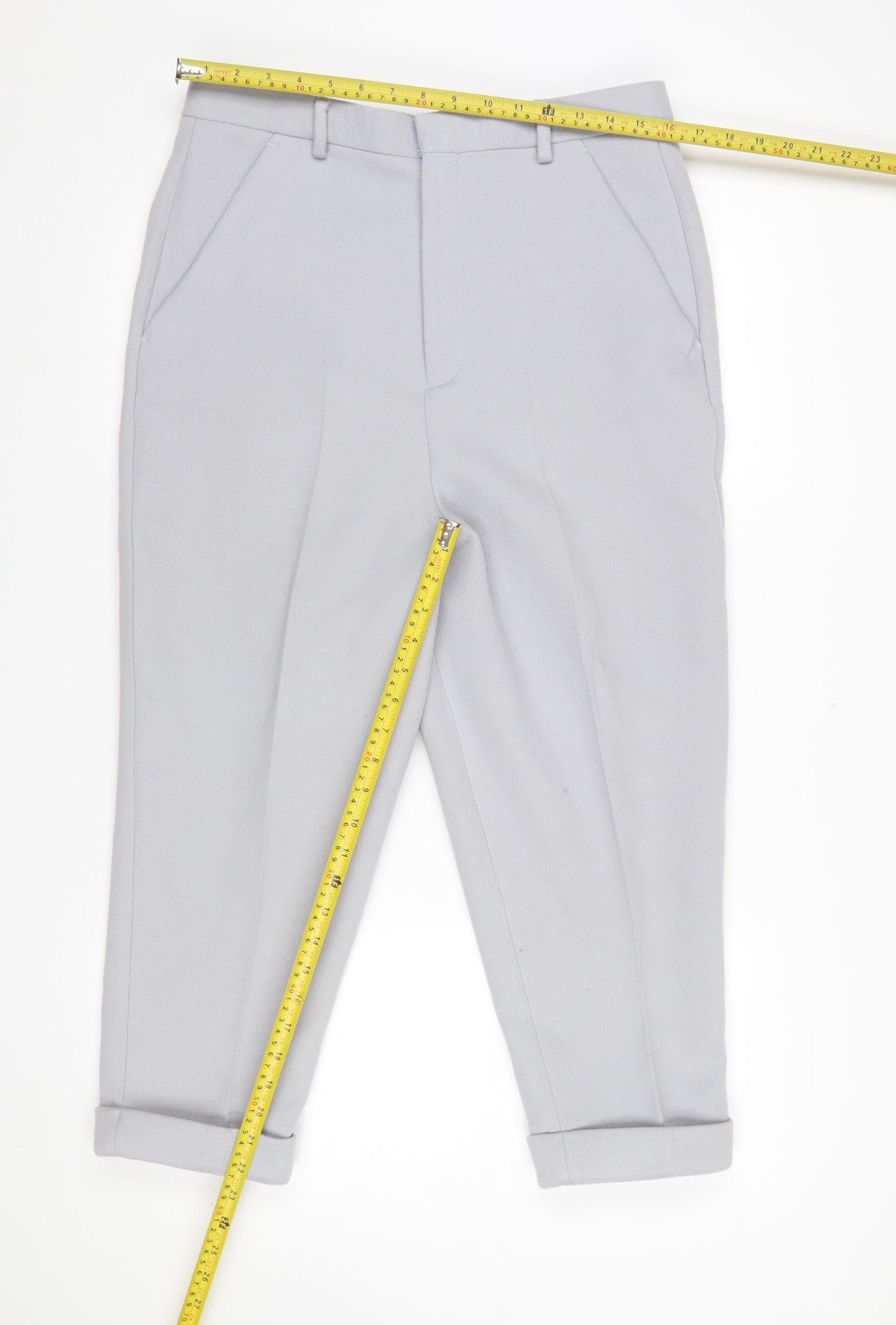 ASOS Women’s Grey Regular Fit Chino Trousers Size 12