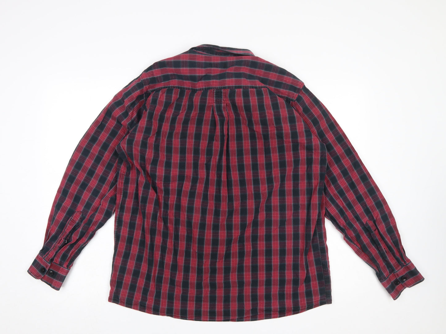 Cotton Traders Men's Red Check Long Sleeve Casual Shirt Size L