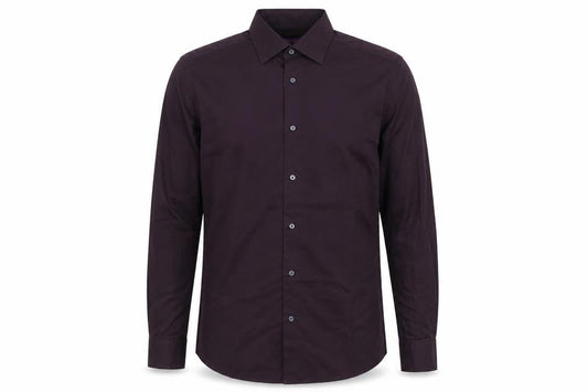 Next Men's Purple Slim Fit Long Sleeve Cotton Shirt 15.5in