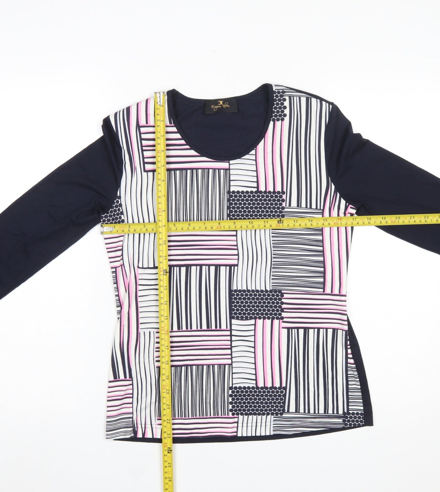 Eugen Klein Women’s Multicoloured Long Sleeve Jersey T-Shirt Size 10