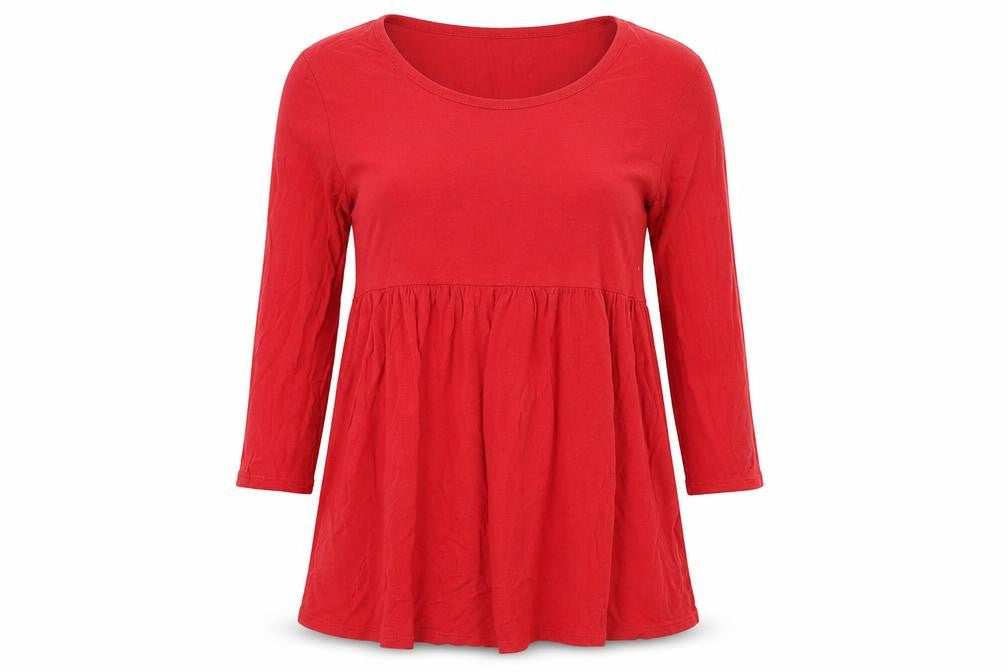 Dorothy Perkins Maternity Red Tunic Blouse UK 10 3/4 Sleeve Viscose