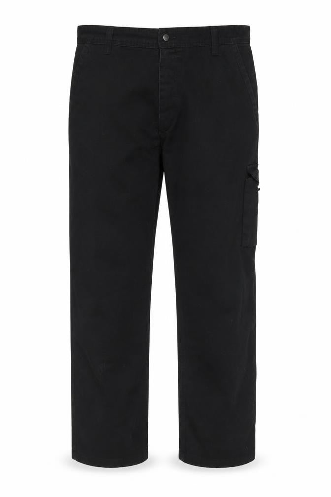 ORN Mens Black Cargo Workwear Trousers Size 42R Polyester Cotton