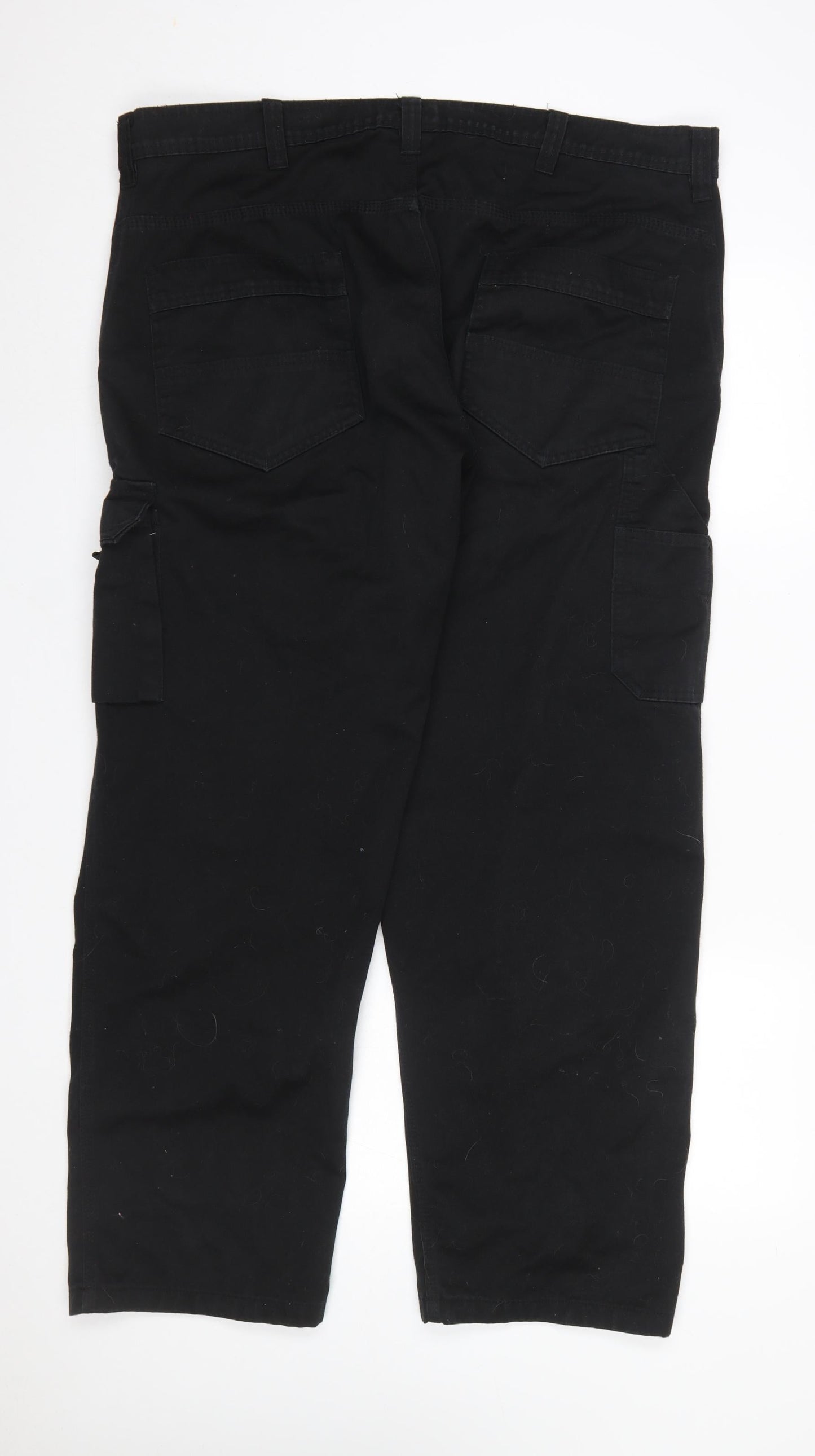 ORN Mens Black Cargo Workwear Trousers Size 42R Polyester Cotton