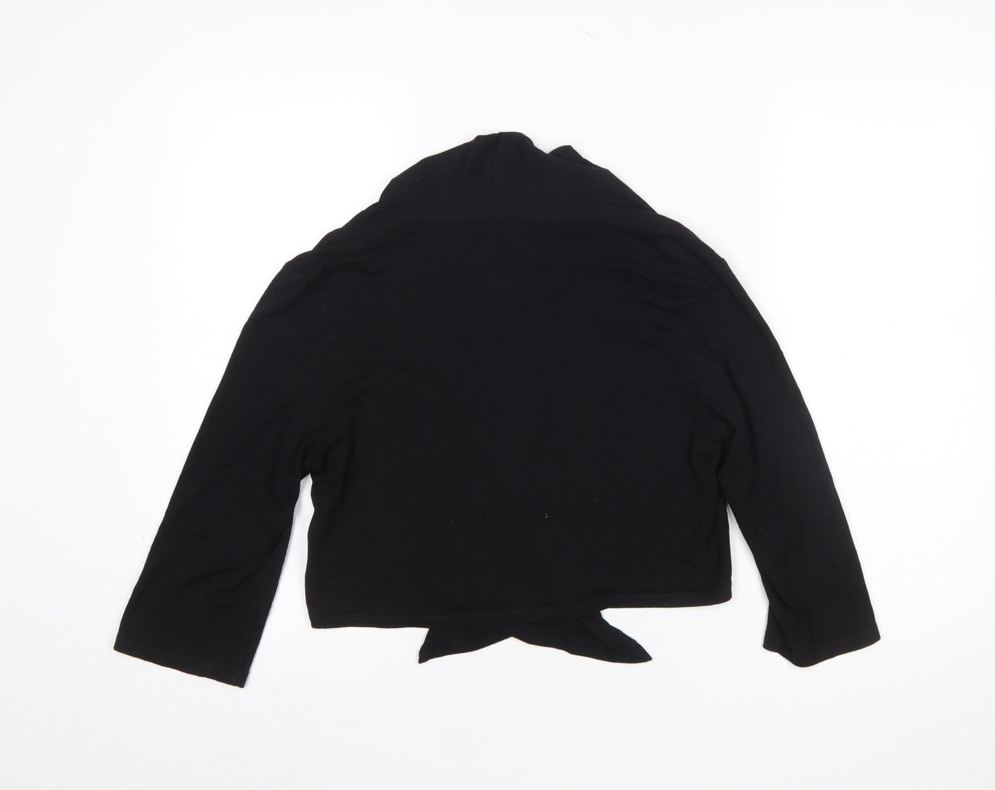 Debenhams Women’s Black Wrap Blouse Size 14 Long Sleeve Cotton Blend