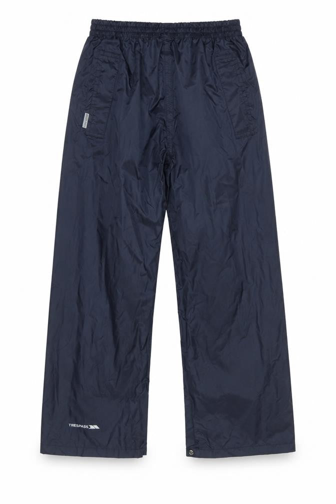Trespass Boys Blue 9-10 Years Waterproof Windproof Rain Trousers