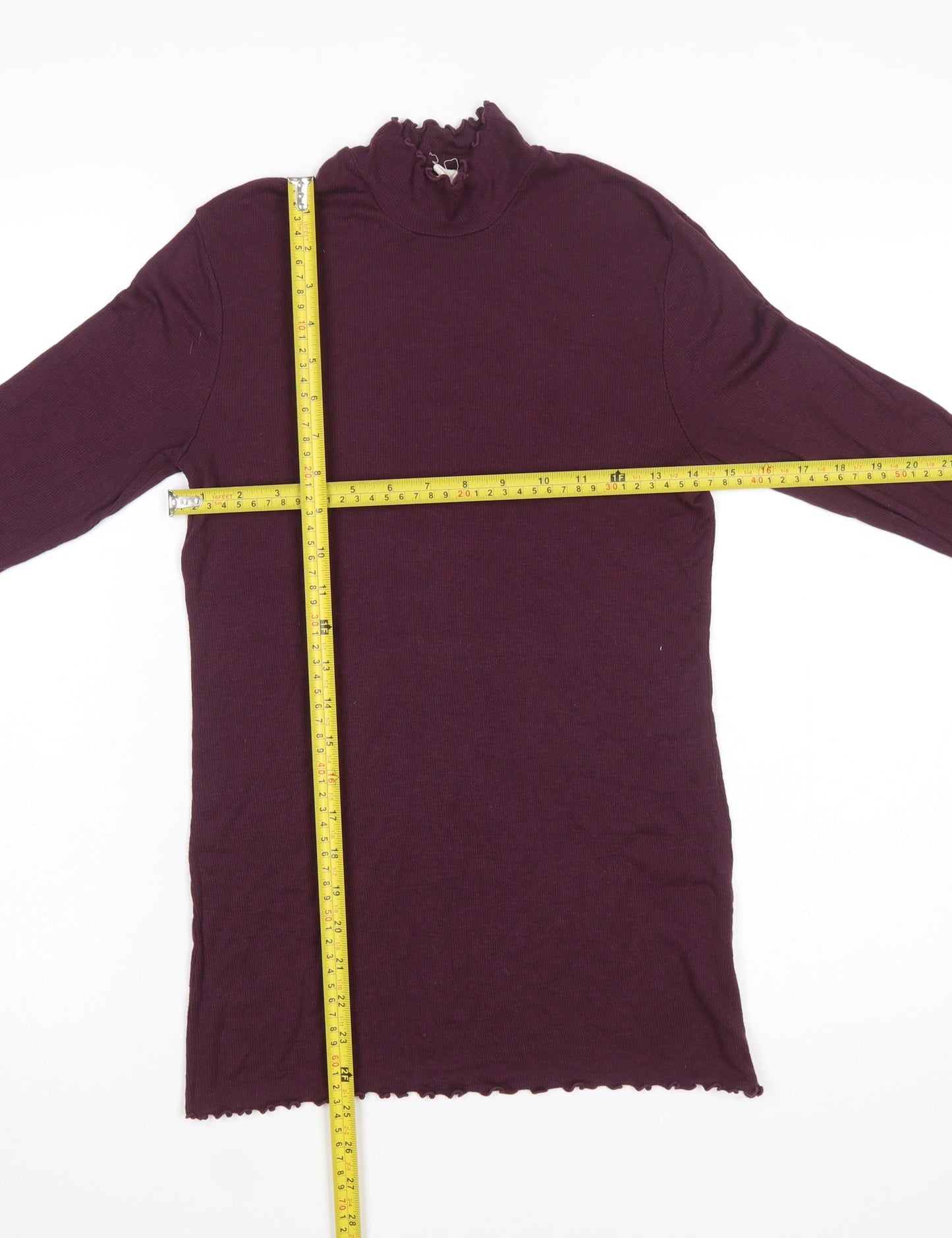 GAP Women’s Purple Mock Neck Long Sleeve Cotton Top Size S