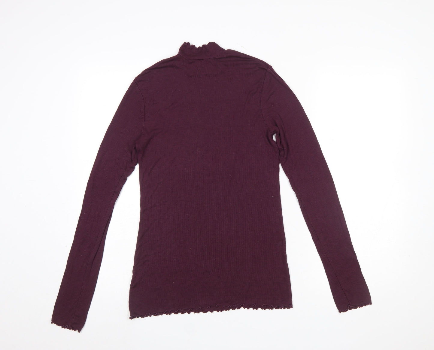 GAP Women’s Purple Mock Neck Long Sleeve Cotton Top Size S