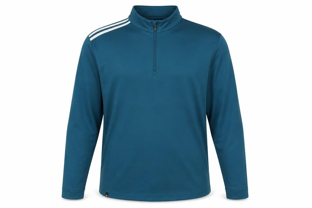 Adidas Men Blue 1/4 Zip Sports Sweatshirt Size M Long Sleeve