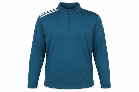 Adidas Men Blue 1/4 Zip Sports Sweatshirt Size M Long Sleeve