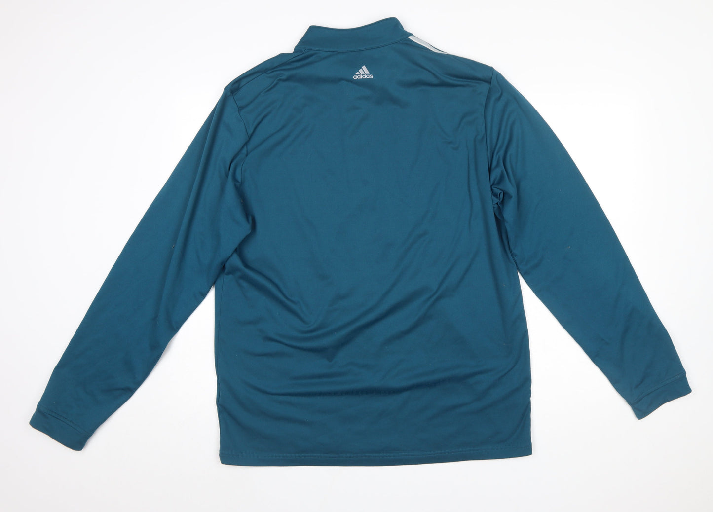 Adidas Men Blue 1/4 Zip Sports Sweatshirt Size M Long Sleeve