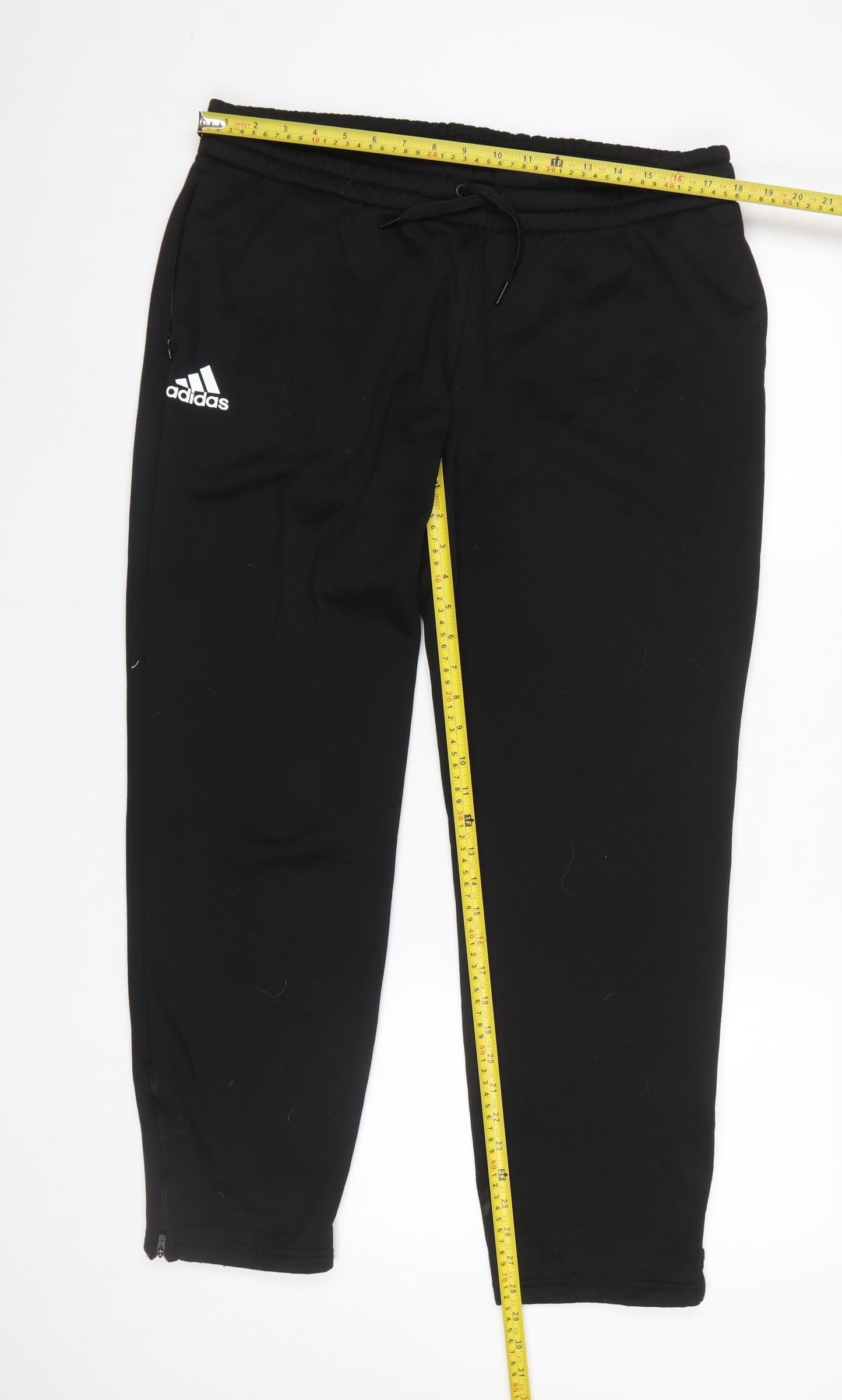 Adidas Womens Black Jogger Trousers Size L Polyester Sportswear