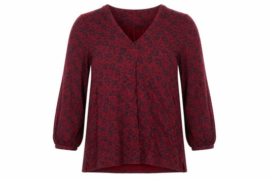 FatFace Womens Red Animal Print Viscose Tunic Blouse UK 12