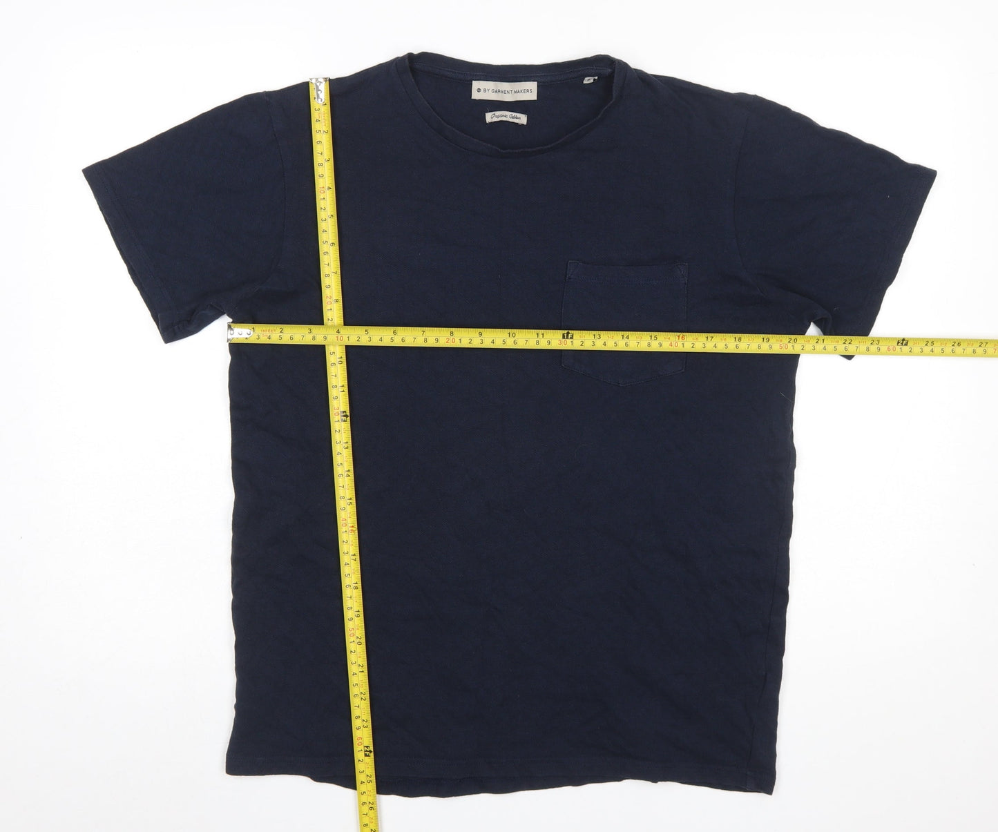 By Garment Makers Men's Navy Organic Cotton Crew Neck T-Shirt Size M