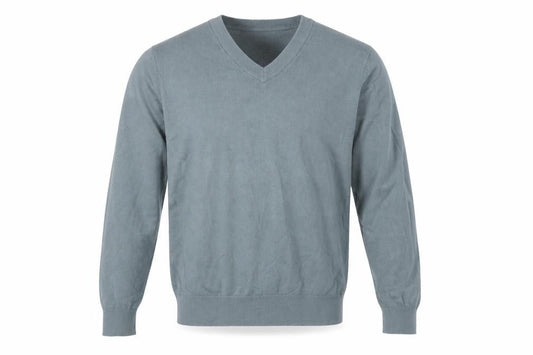 Marks & Spencer Men’s Grey V-Neck Pure Cotton Jumper Size S Regular