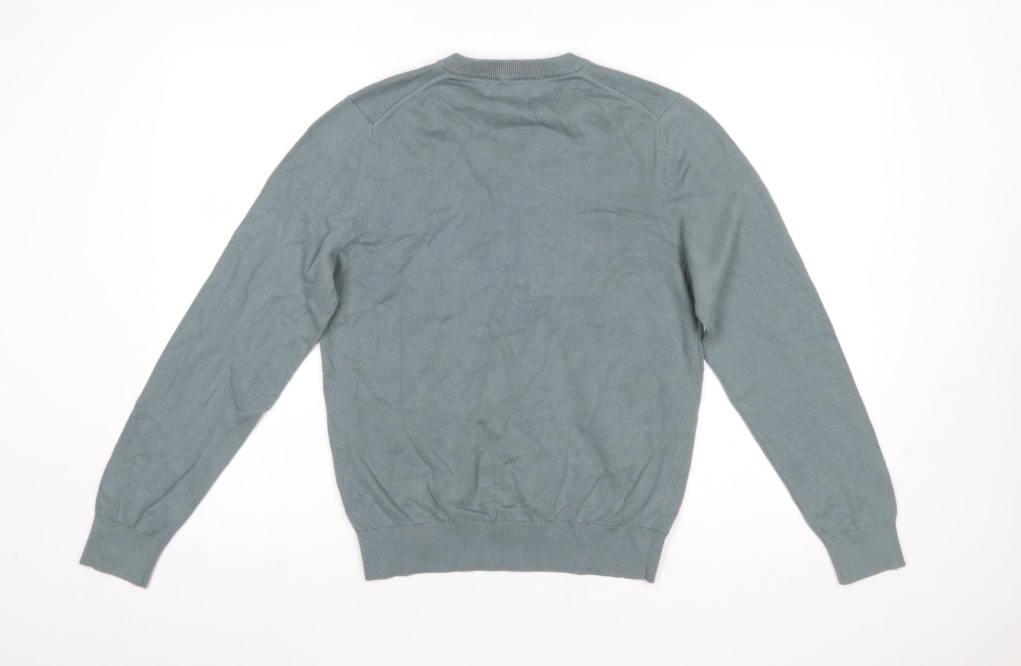 Marks and Spencer Men’s Grey V-Neck Pure Cotton Jumper Size S Regular