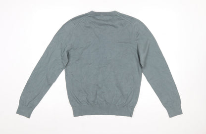 Marks & Spencer Men’s Grey V-Neck Pure Cotton Jumper Size S Regular