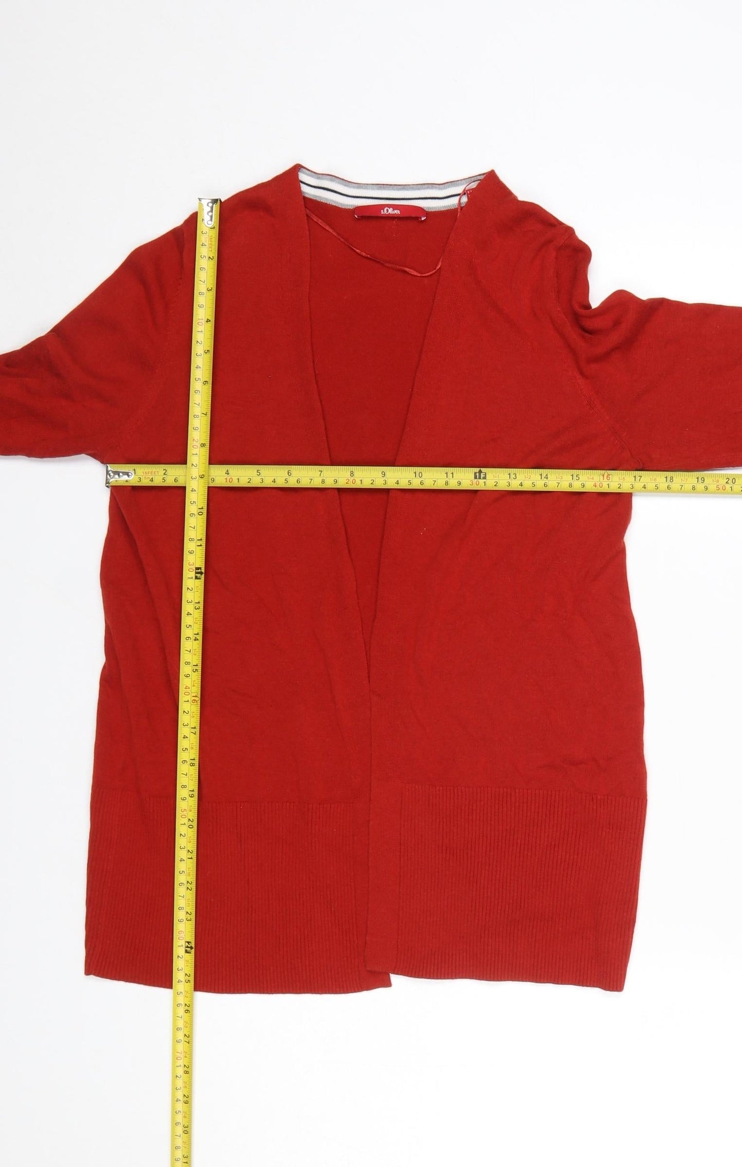s.Oliver Women's Red Cardigan Size 10 Viscose Cotton Knit